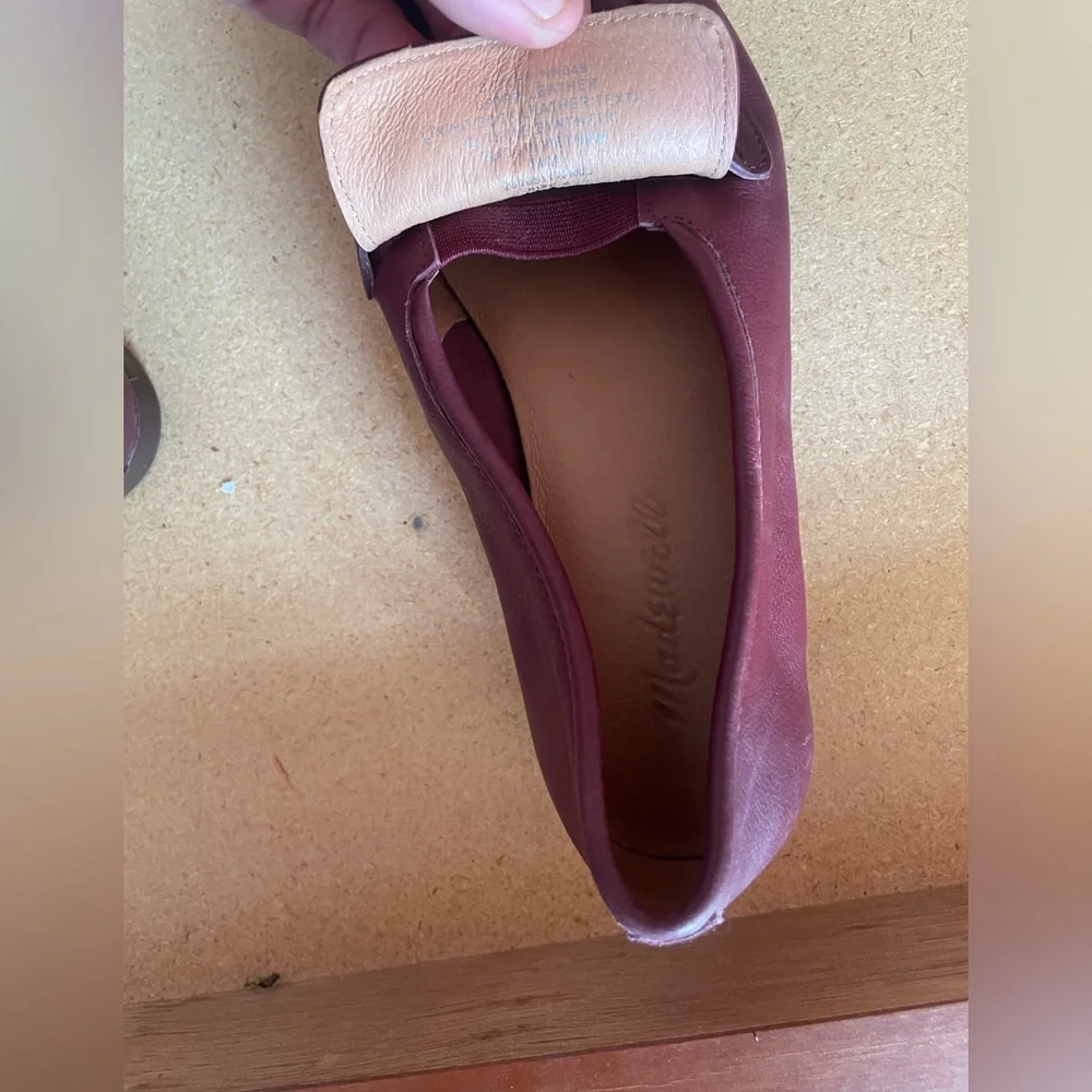 Madewell The Lacey Loafer flats in burgundy leather - Picture 9 of 9